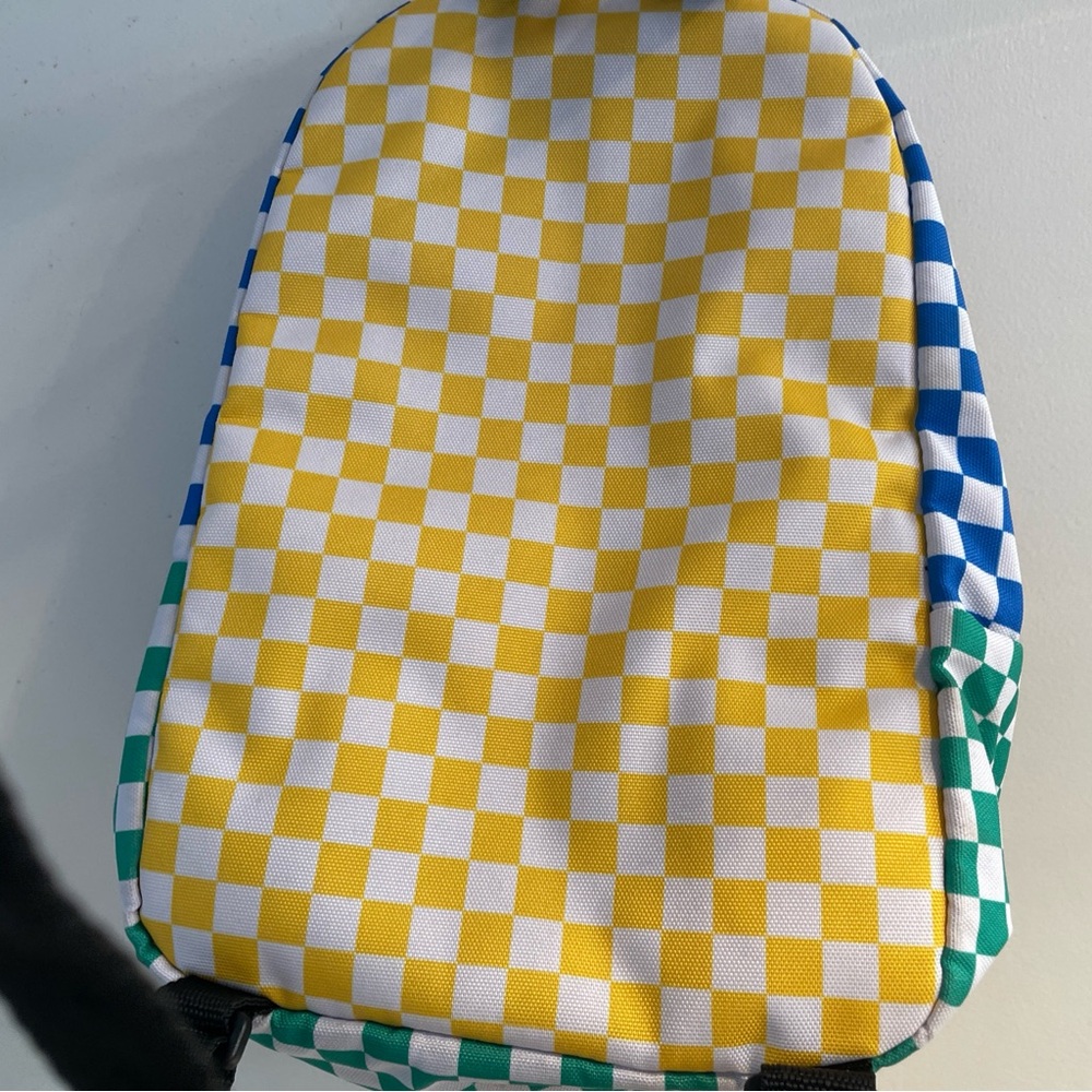 VANS Realm Rainbow Backpack Checkerboard Multi Color Block w/Laptop Pocket - Picture 4 of 8